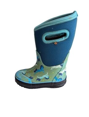 Bogs Kids Classic Rainboots Teal Turquoise Unicorn Green Blue Girls Size 10